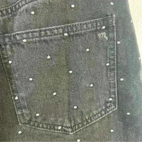 Madewell Rigid Denim A-Line Mini Skirt: Metallic Dots Edition Size 25 - Picture 10 of 15